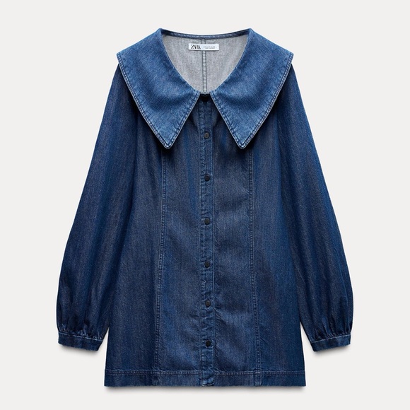 Zara Dresses & Skirts - ZARA Peter Pan collar denim dress
